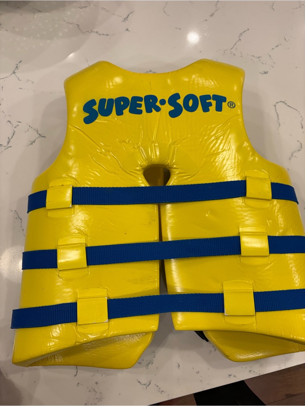 Kids Yellow Swim Vest with Blue Straps